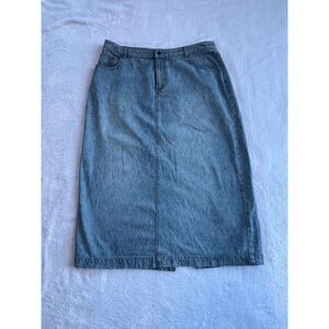 C.J. Banks Denim Skirt, Size 14W, 90's/Y2K, Ankle Length, Light Wash, Retro